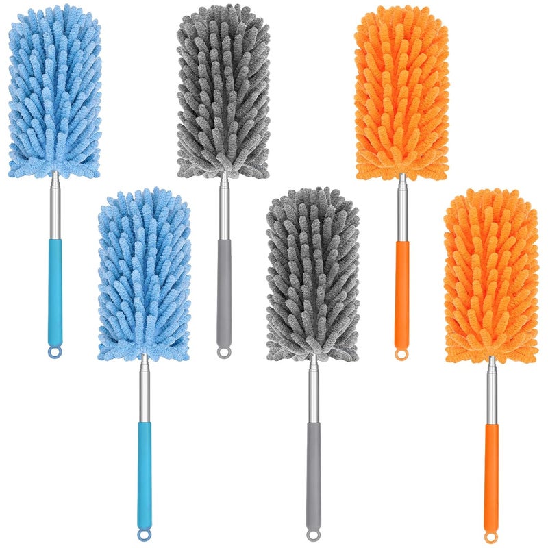 TIMIVO Mini Duster for Cleaning, 360° Bendable Hand Dusters with Extension Pole, Washable Small Duster for Car Interior, Office, Furniture - Image 1